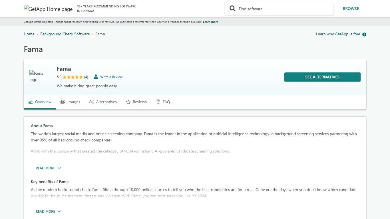 Fama Reviews, Prices & Ratings GetApp Canada 2026
